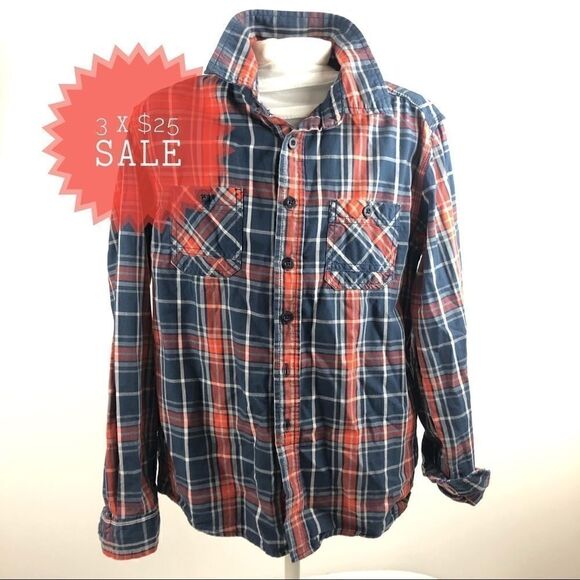 Cherokee Other - 3/$25 CHEROKEE PLAID BUTTON DOWN SHIRT L (12/14)